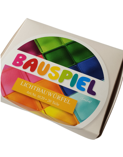 Bauspiel | Lucent cubes | Regenboog kleuren | 20 stuks