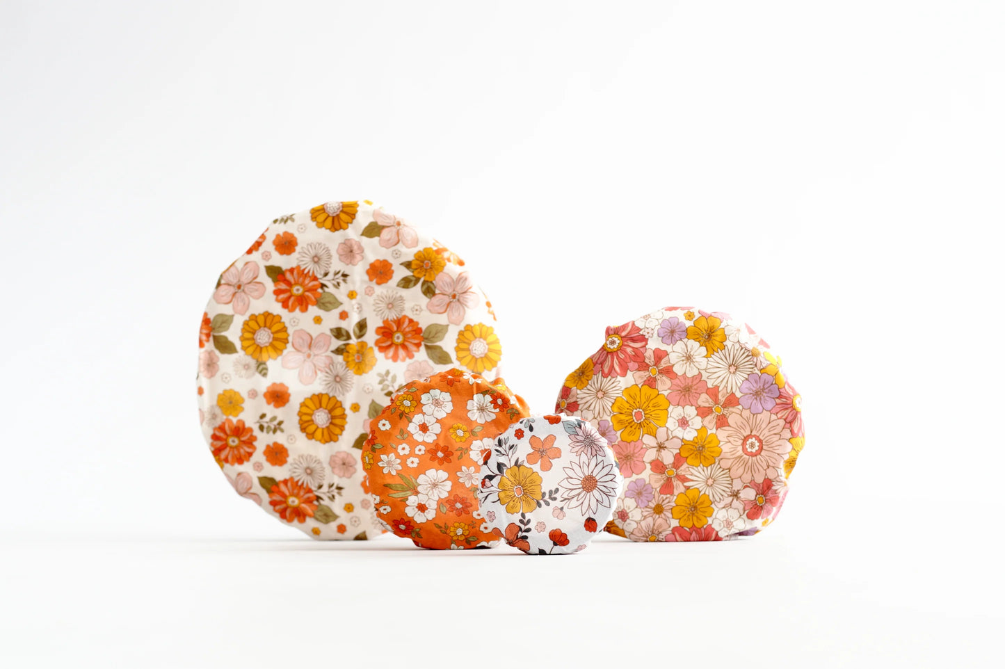 Tess & Tobi | Bowl covers | Set van 4 | Retro bloemen