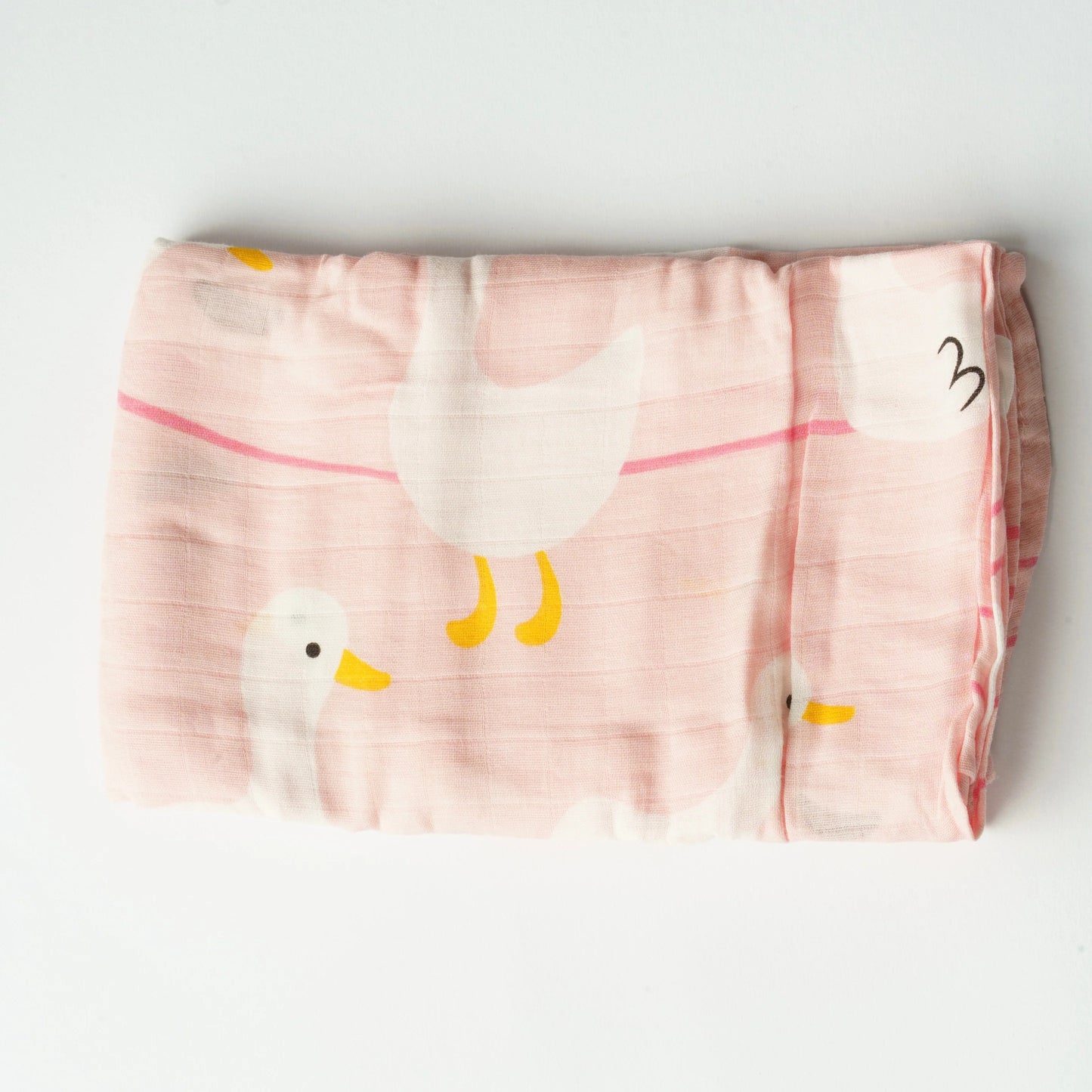 Tess & Tobi | Hydrofiele doek XL | Roze met ganzen