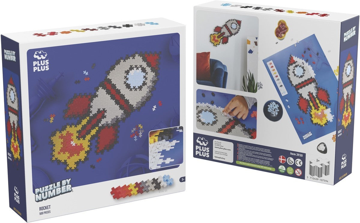 Plus-Plus | Puzzle by number | Raket | 500 stuks