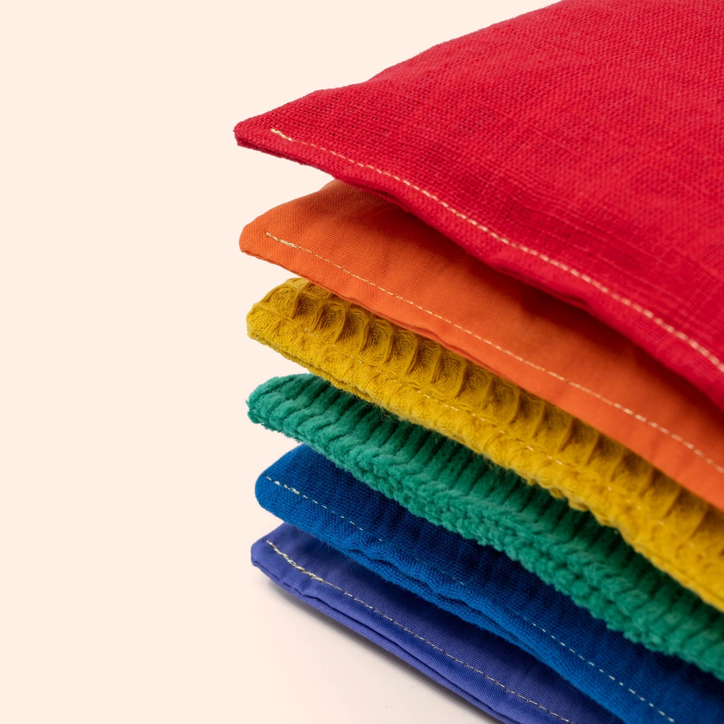 Little Botanic label | Sensorische pittenzakjes | Regenboog | 6 stuks