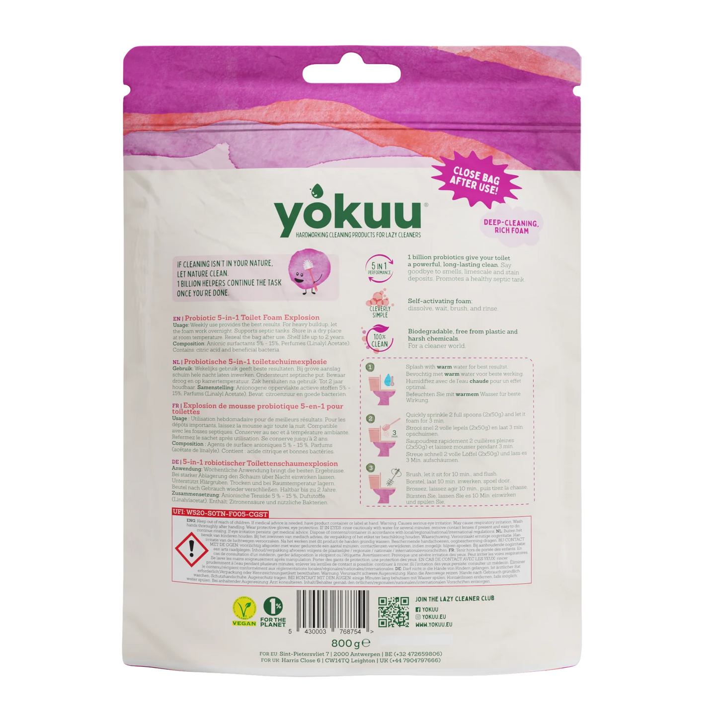 YOKUU | Toiletschuim | 5-in-1 | 800gr