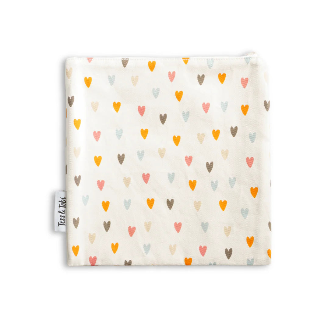 Tess & Tobi | Wasbaar boterhamzakje | 20 x 20 cm | Hartjes