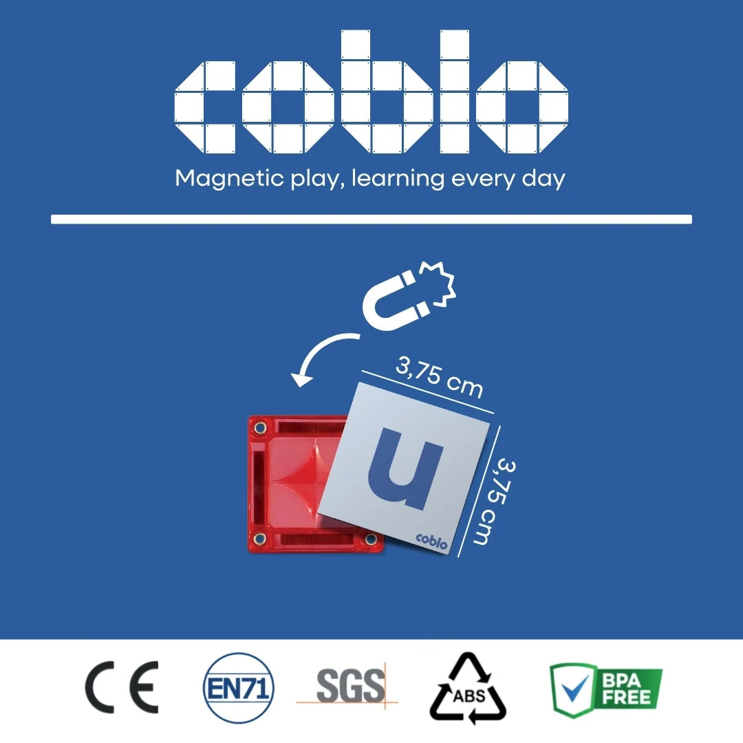 Coblo Mini lettertopper van 3,75 cm die magnetisch op een mini-tegel klikt