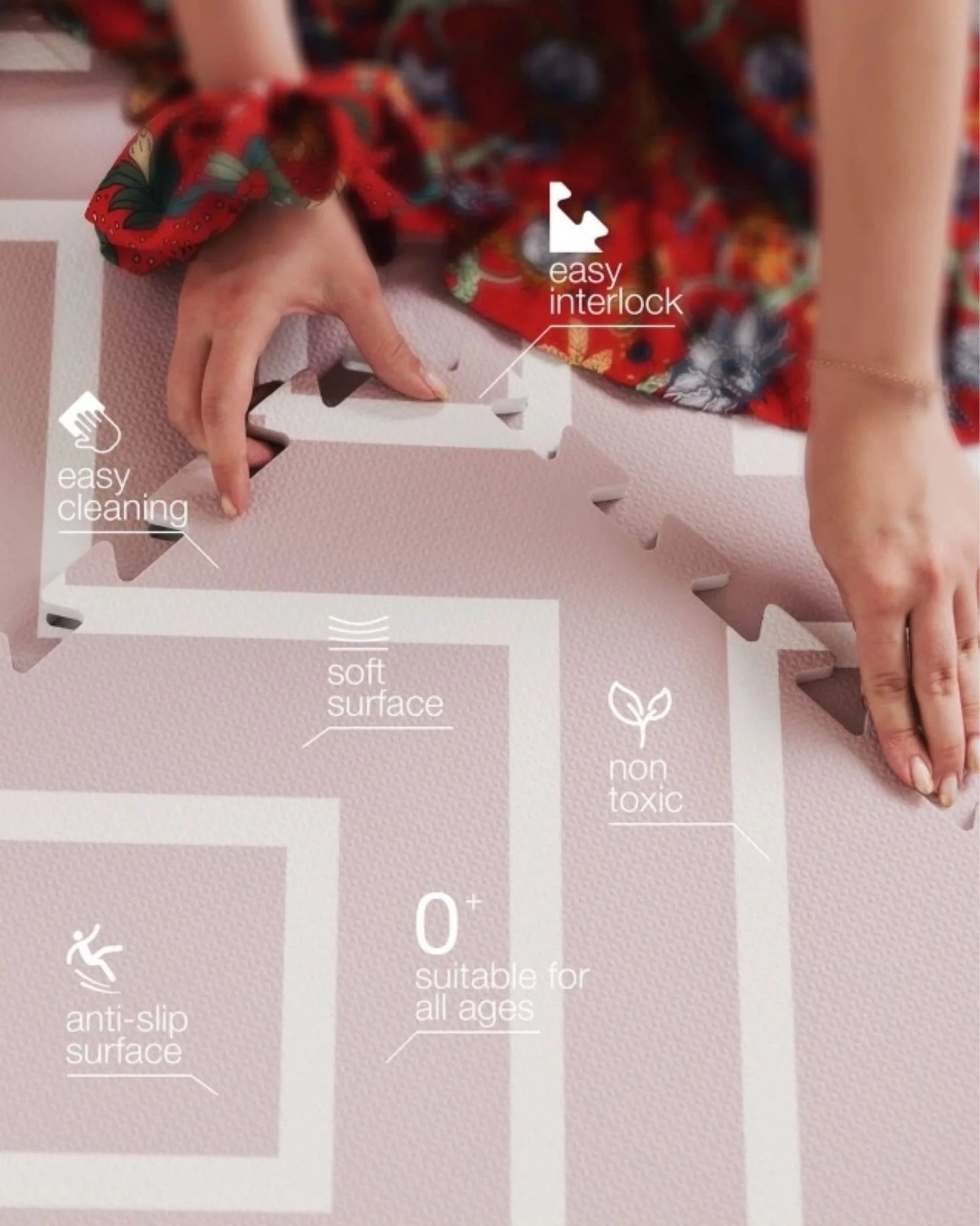 Eeveve | Speelmat | Modern blocks | Old pink