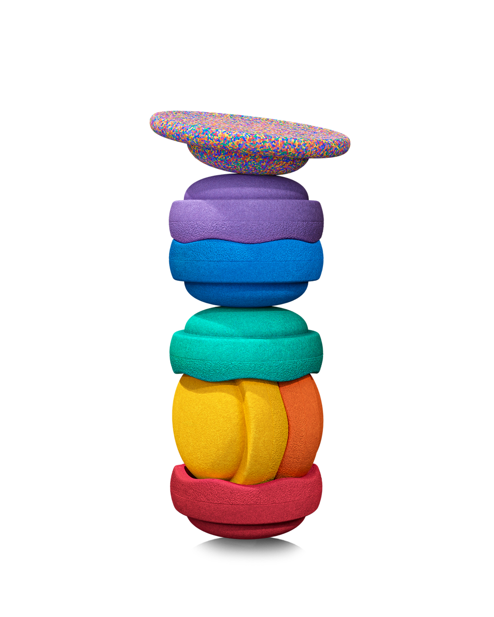 Stapelstein® | Rainbow set | Classic | 6 stuks + balansboard Confetti