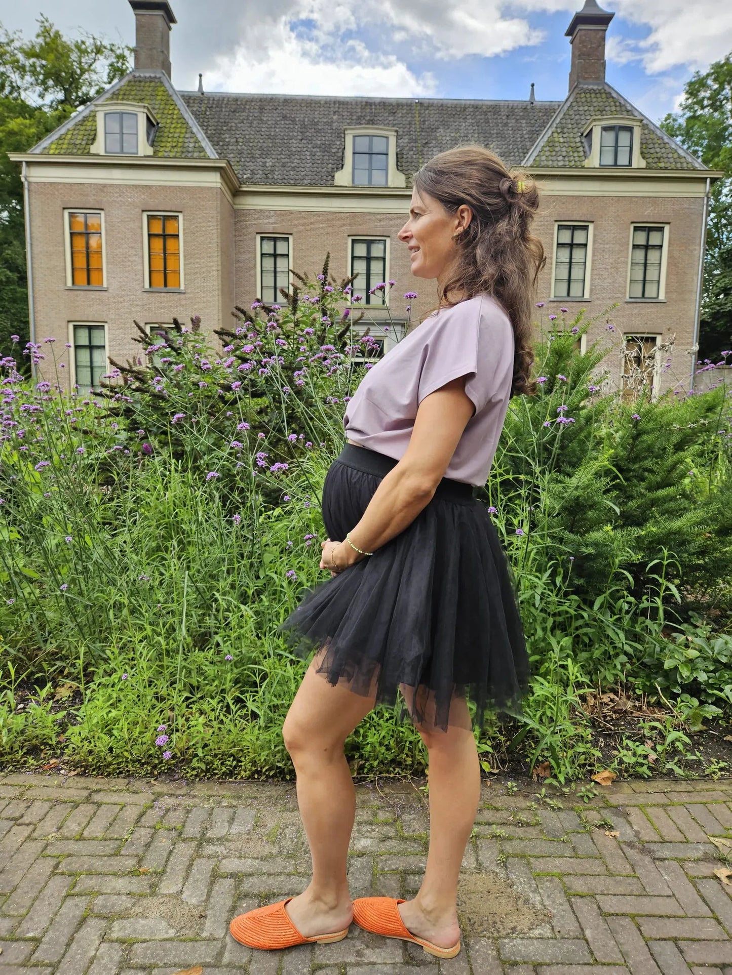 Swan and the people | Oversized top | Oud roze