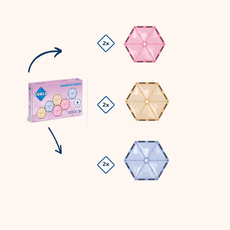 Coblo | Zeshoek | Pastel | 6 stenen