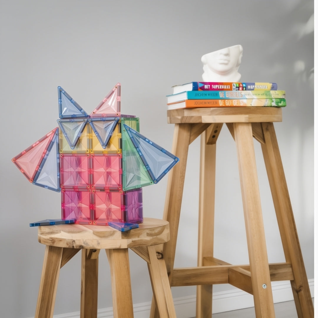 Fantasiedier gebouwd met Coblo Pastel magnetische tegels