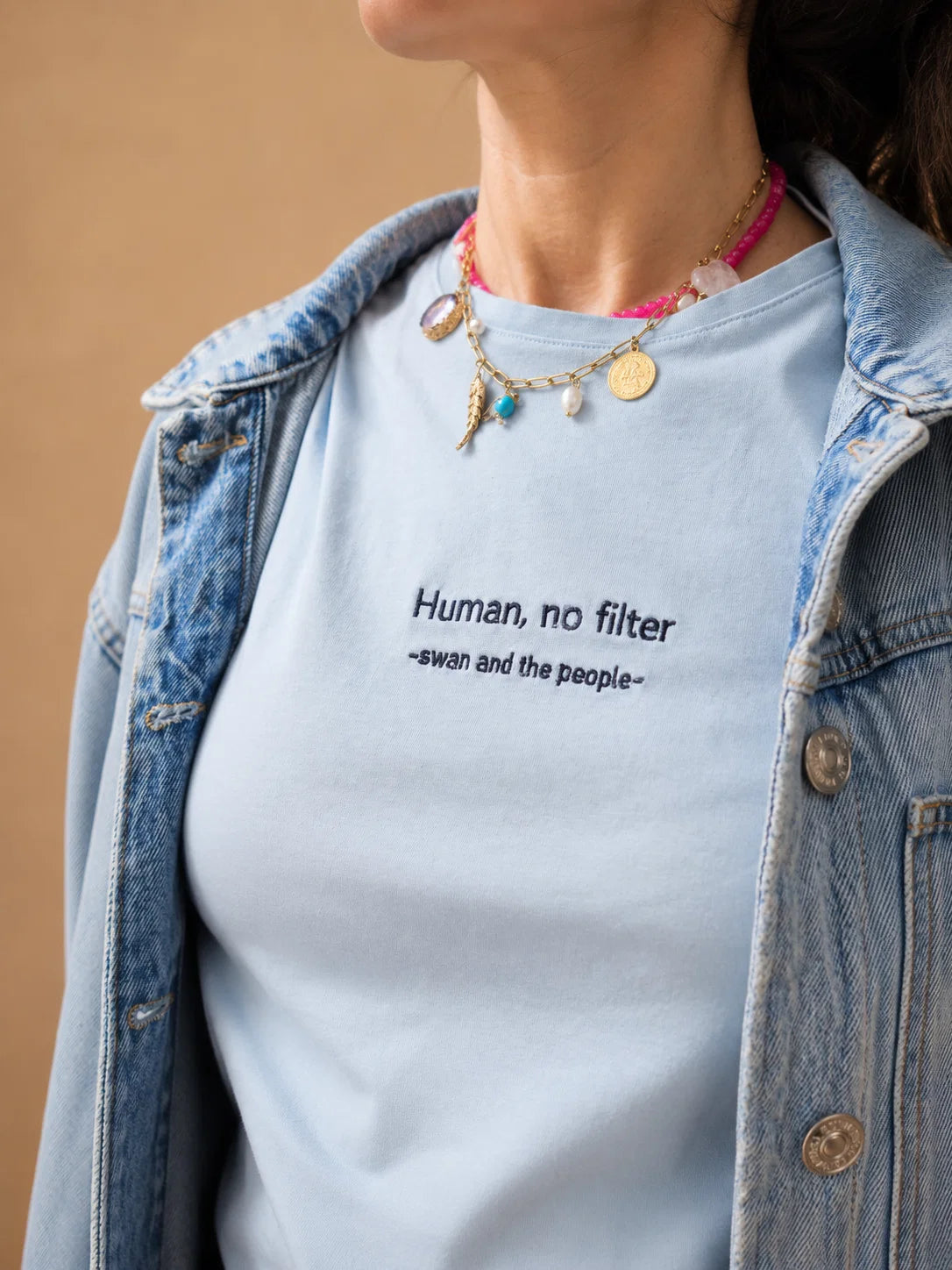 Swan and the people | Oversized top | Licht blauw