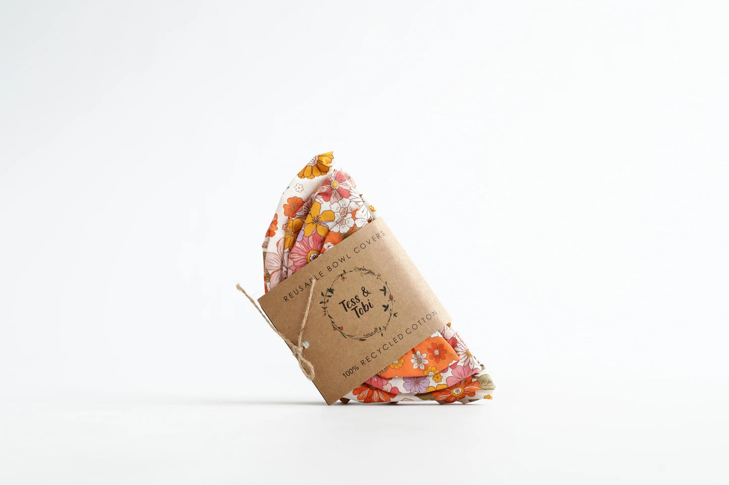 Tess & Tobi | Bowl covers | Set van 4 | Retro bloemen