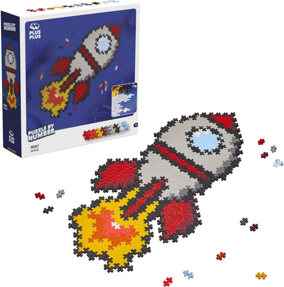 Plus-Plus | Puzzle by number | Raket | 500 stuks