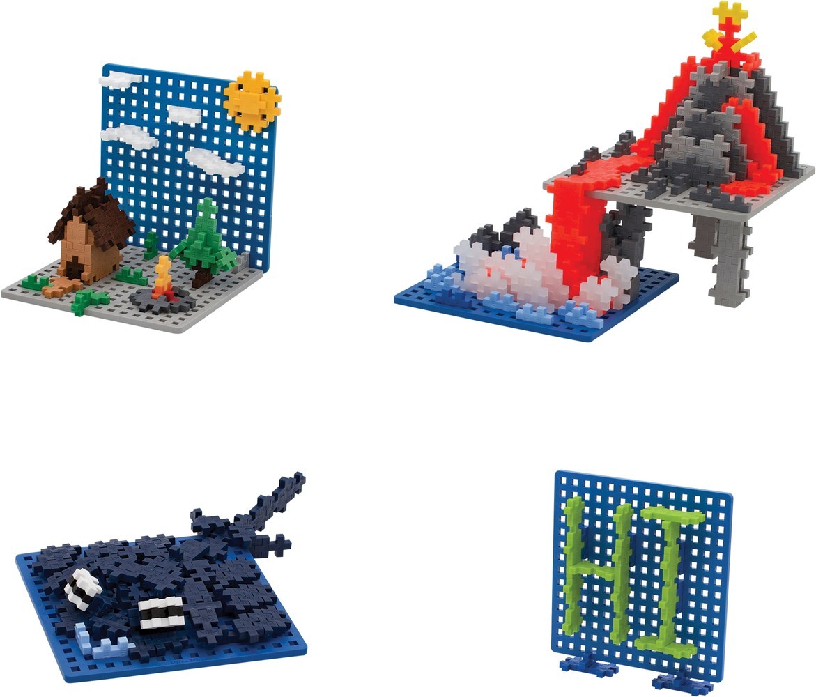 Plus-Plus | Bouwplaat | Blauw en grijs | 2 stuks