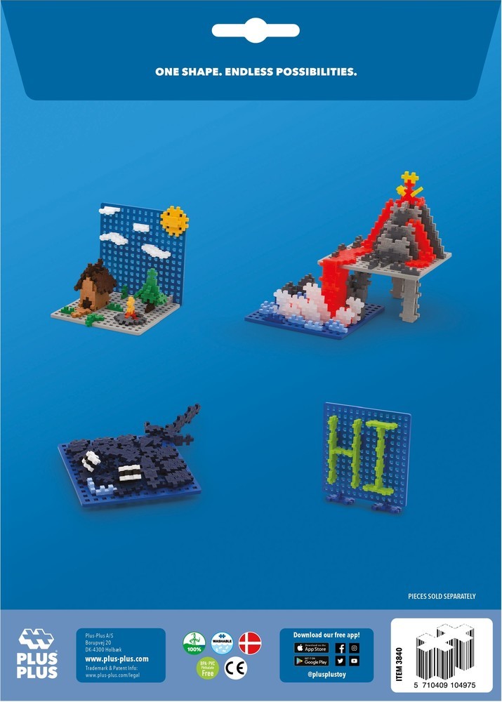 Plus-Plus | Bouwplaat | Blauw en grijs | 2 stuks