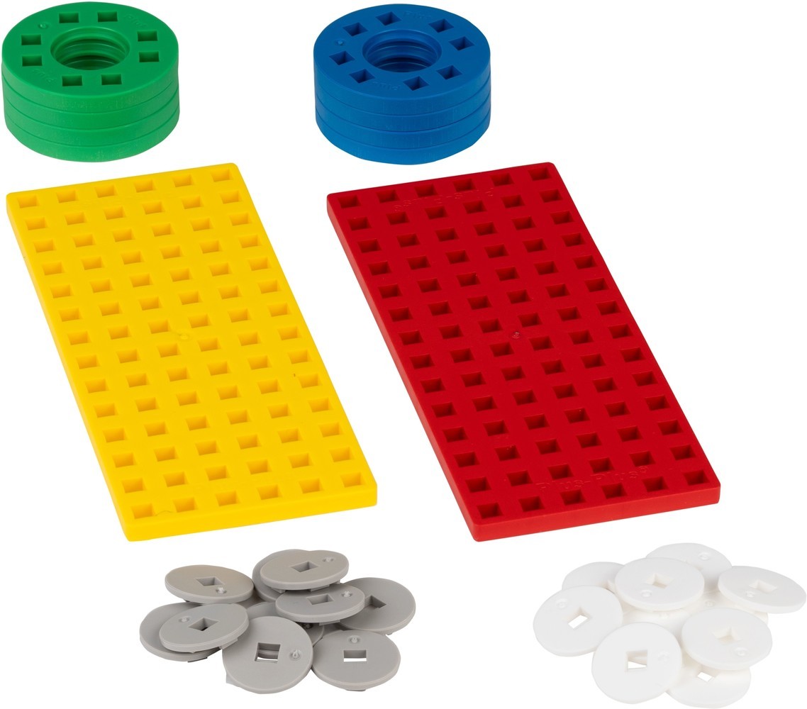 Plus-Plus | Bouwplaten en wielen | Rood en geel | 26 stuks