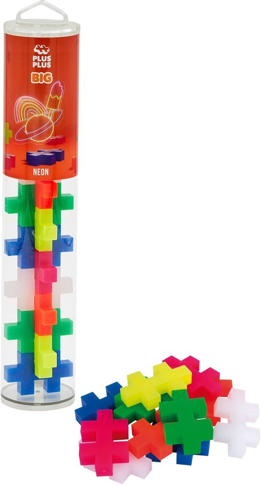 Plus-Plus | Big | Tube | Neon | 15 stuks