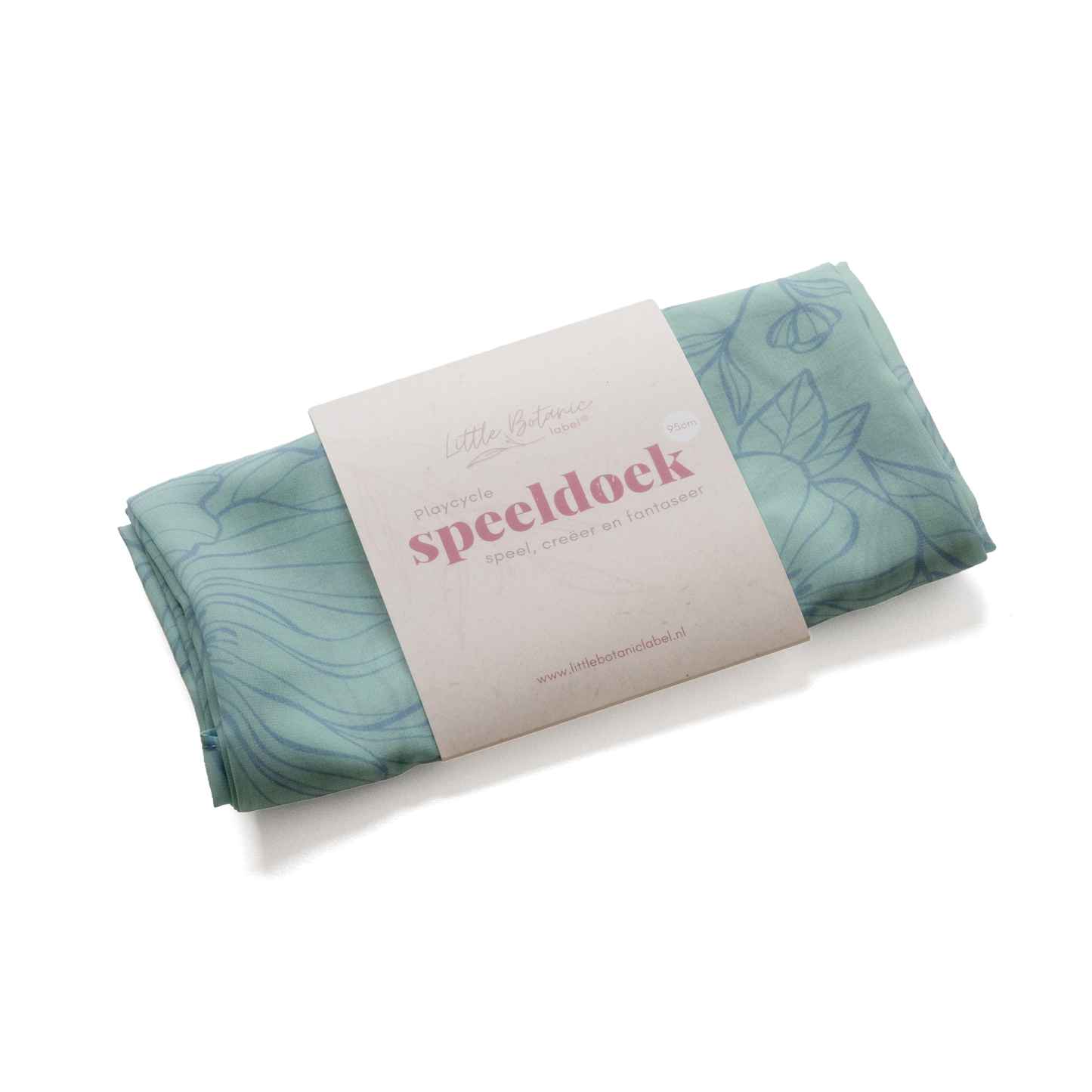 Little Botanic label | Playcycle speeldoek | Botanicals mintgroen | Groot
