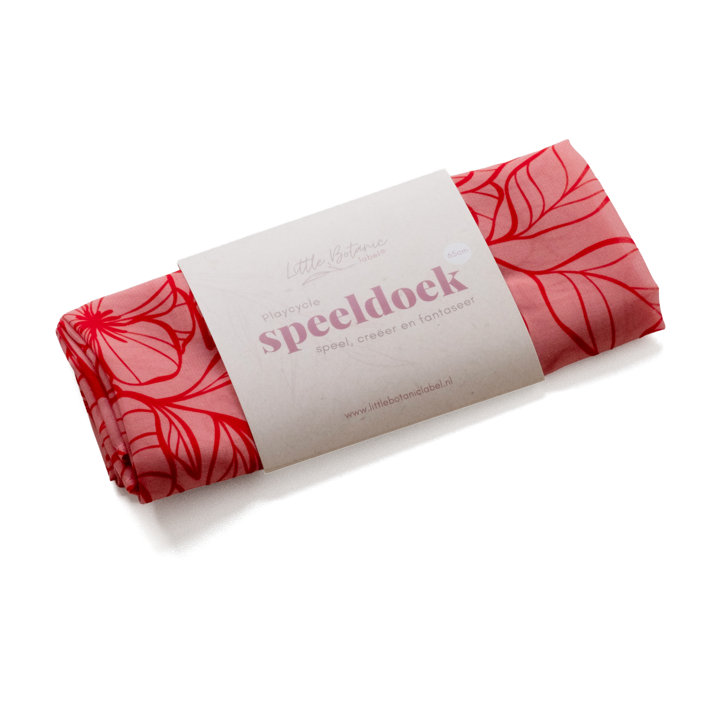 Little Botanic label | Playcycle speeldoek | Botanicals lichtrood | Medium