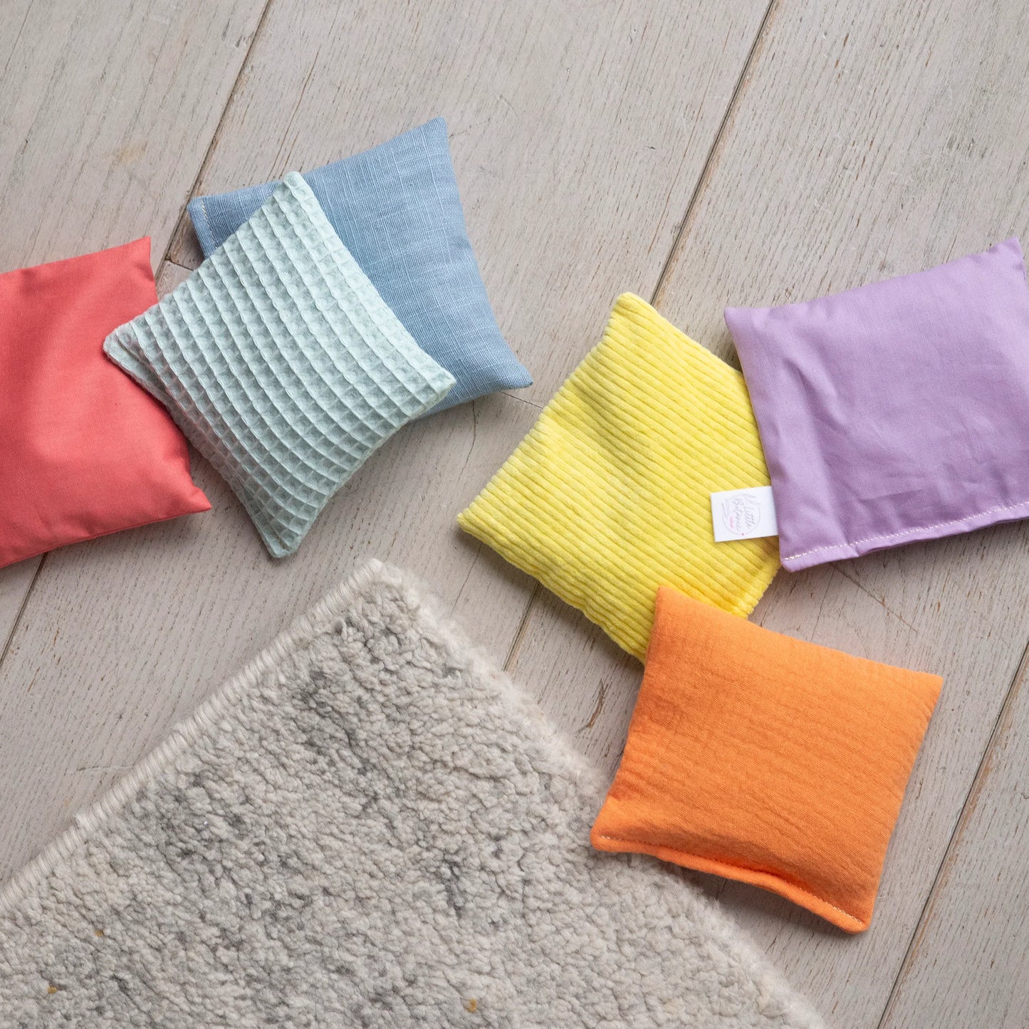 Little Botanic label | Sensorische pittenzakjes | Pastel | 6 stuks