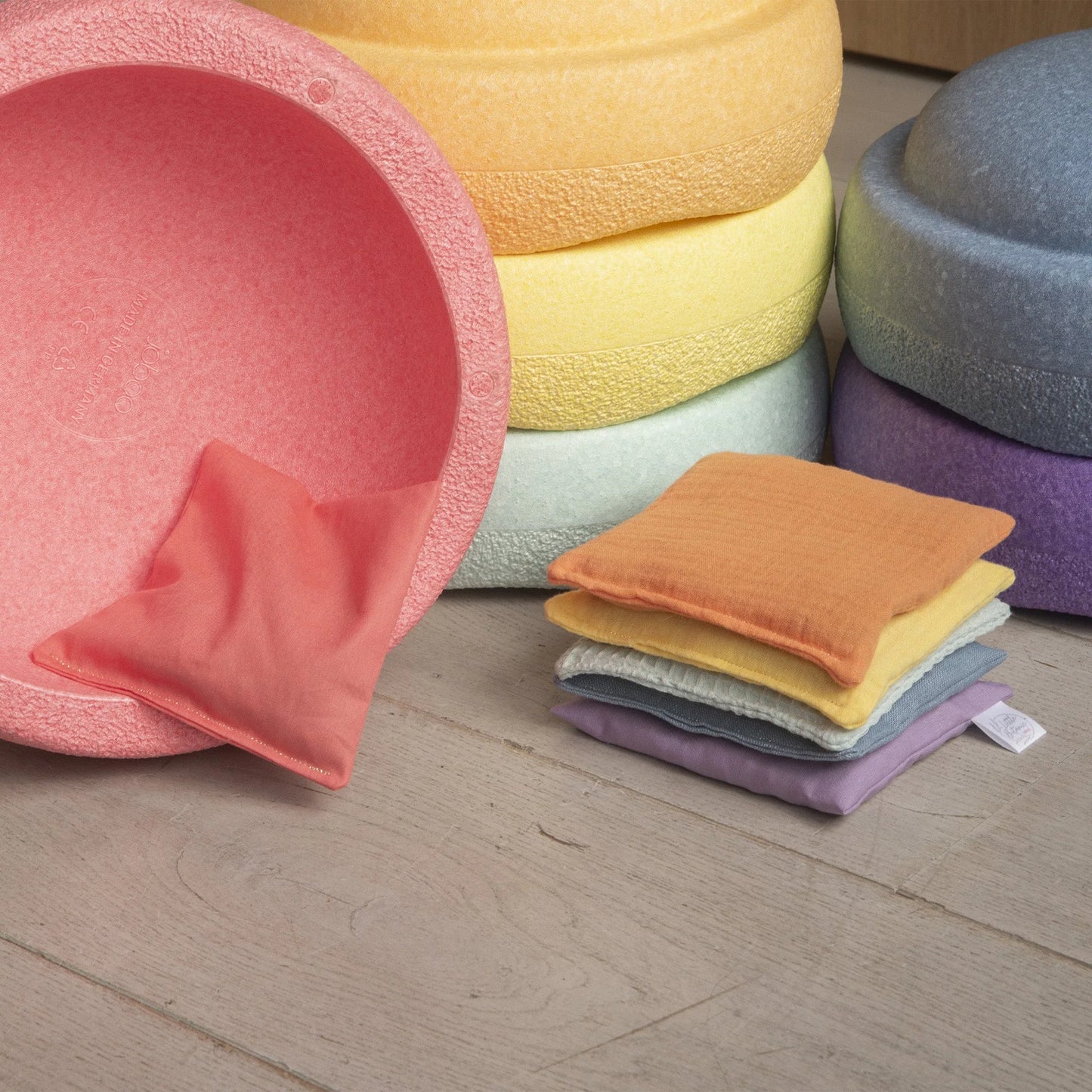 Little Botanic label | Sensorische pittenzakjes | Pastel | 6 stuks