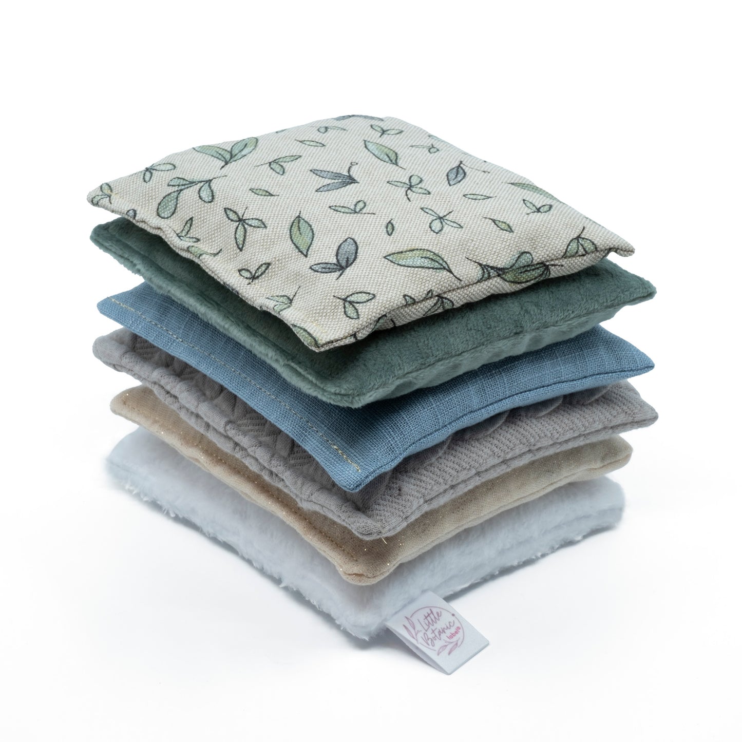 Little Botanic label | Sensorische pittenzakjes | Jeans | 6 stuks