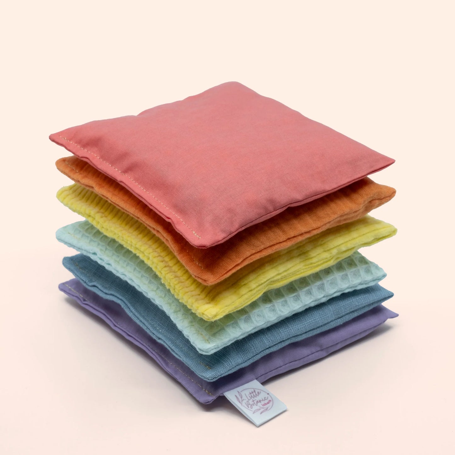 Little Botanic label | Sensorische pittenzakjes | Pastel | 6 stuks
