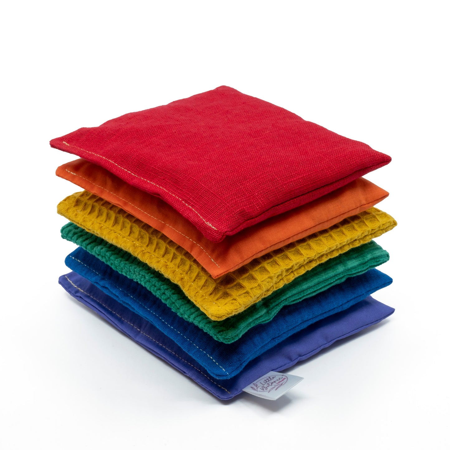 Little Botanic label | Sensorische pittenzakjes | Regenboog | 6 stuks