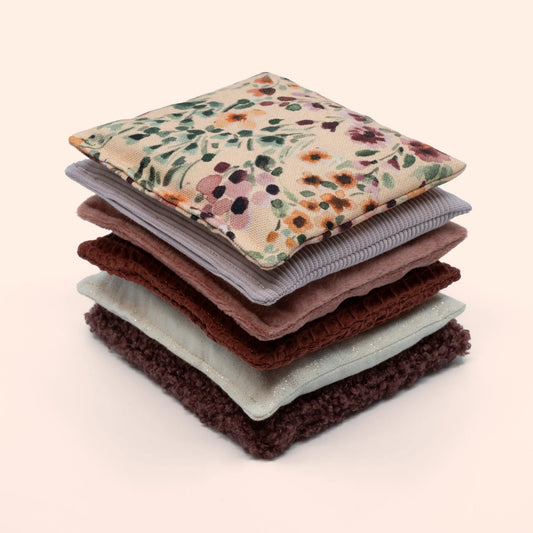 Little Botanic label | Sensorische pittenzakjes | Rouge | 6 stuks