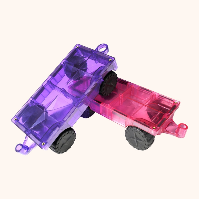 Paars en roze Coblo Pastel auto-onderstellen los afgebeeld