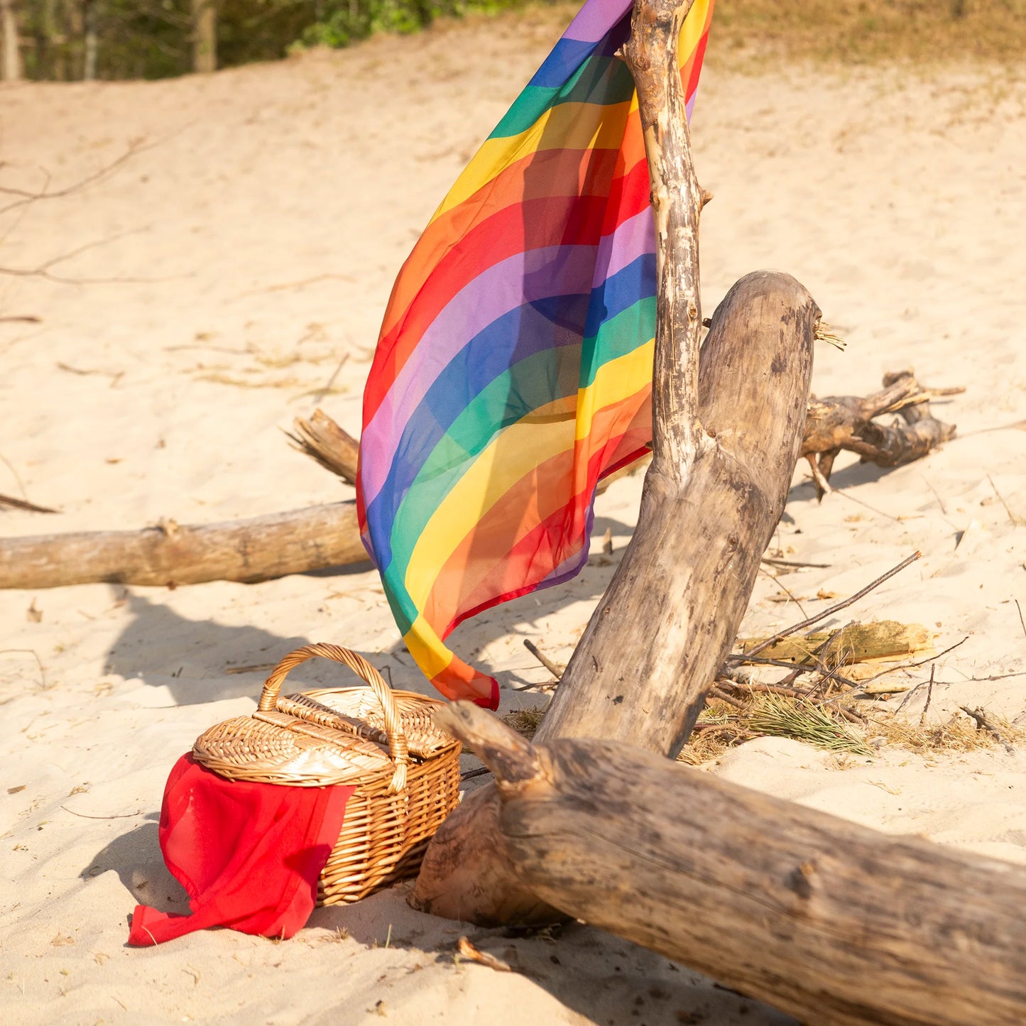 Little Botanic label | Playcycle speeldoek | Waves | Regenboog  | Medium