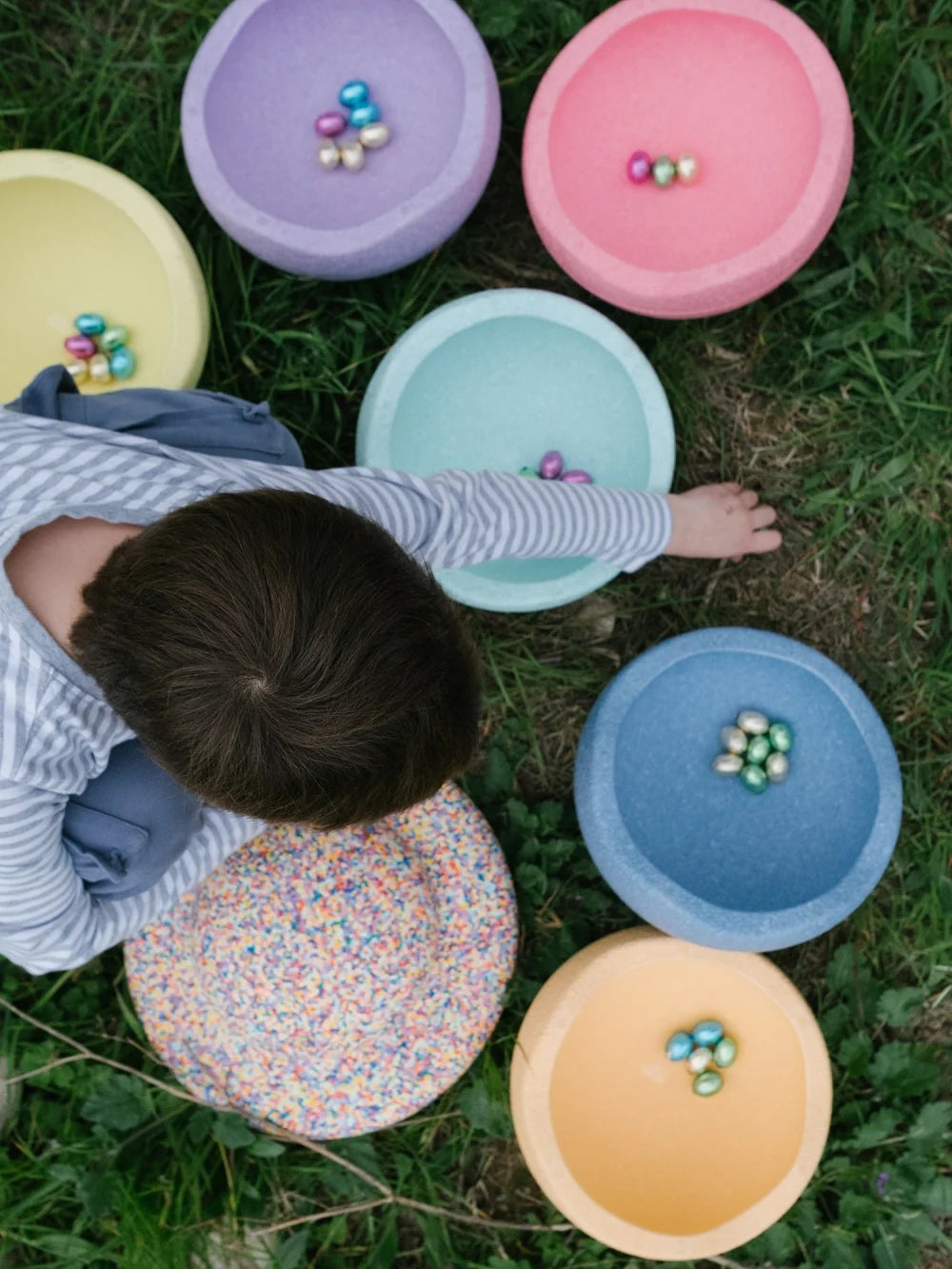 Stapelstein® | Rainbow set | Pastel | 6 stuks + balansboard Super Confetti