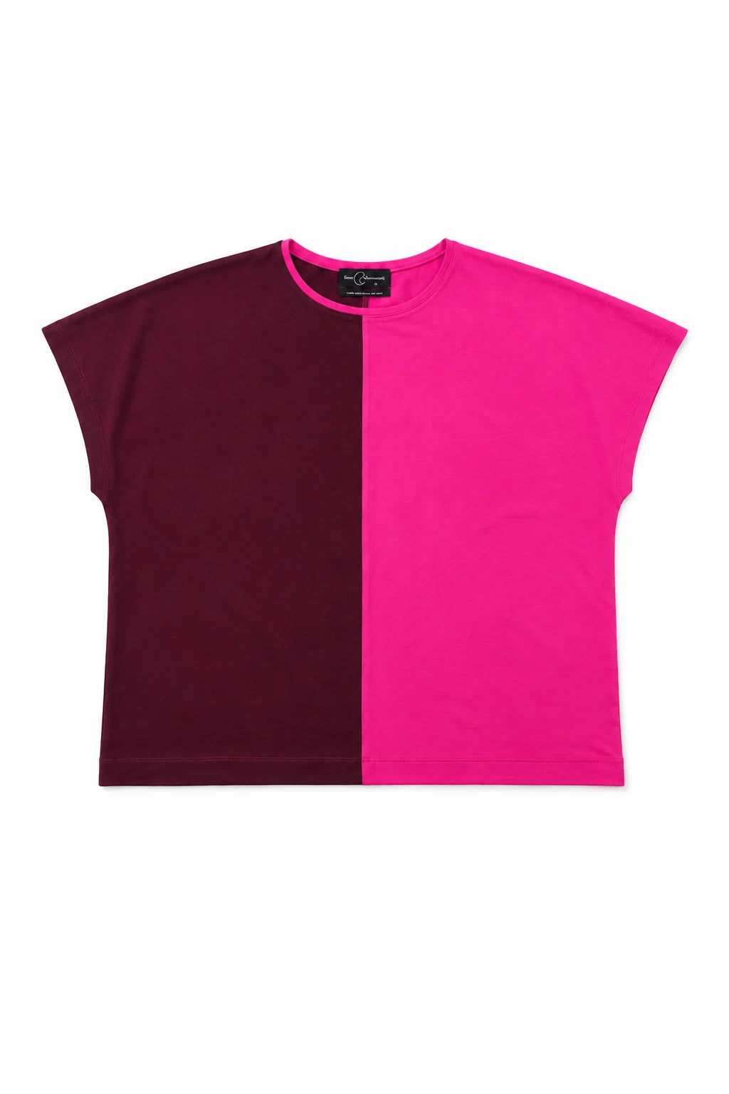 Swan and the people | Oversized top | Burgundy & fuchsia