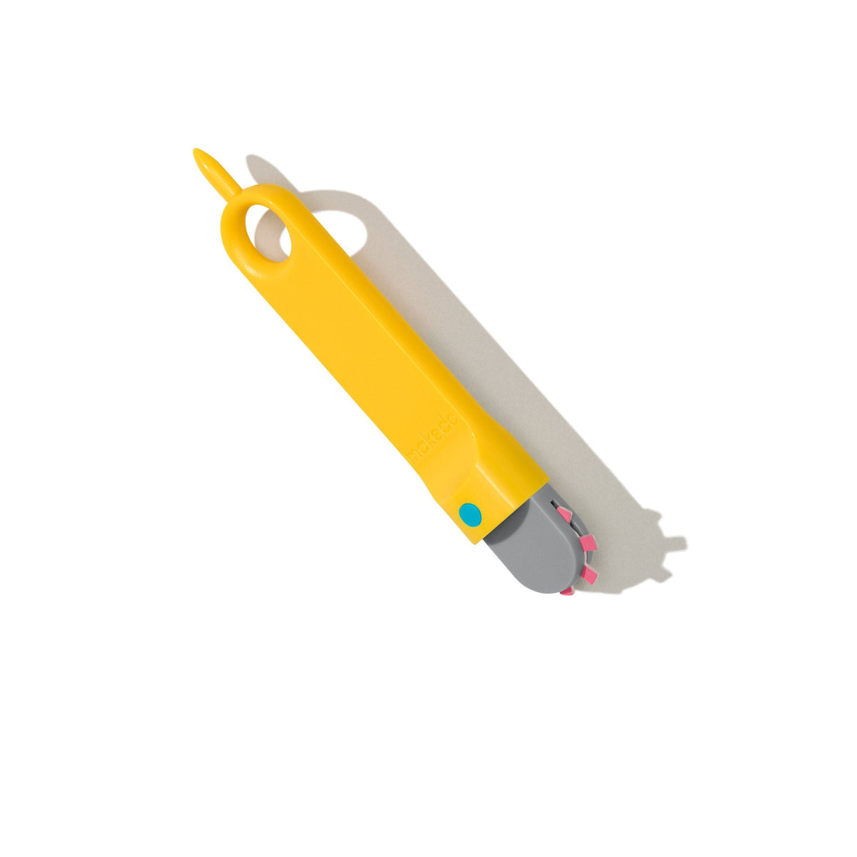 Gele Makedo Fold-Roller schuin gefotografeerd op witte achtergrond