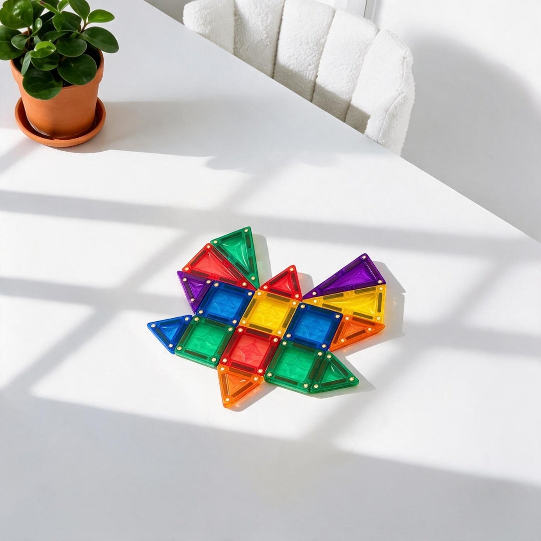 Patroon van Coblo Mini-tegels in Classic kleuren op tafel