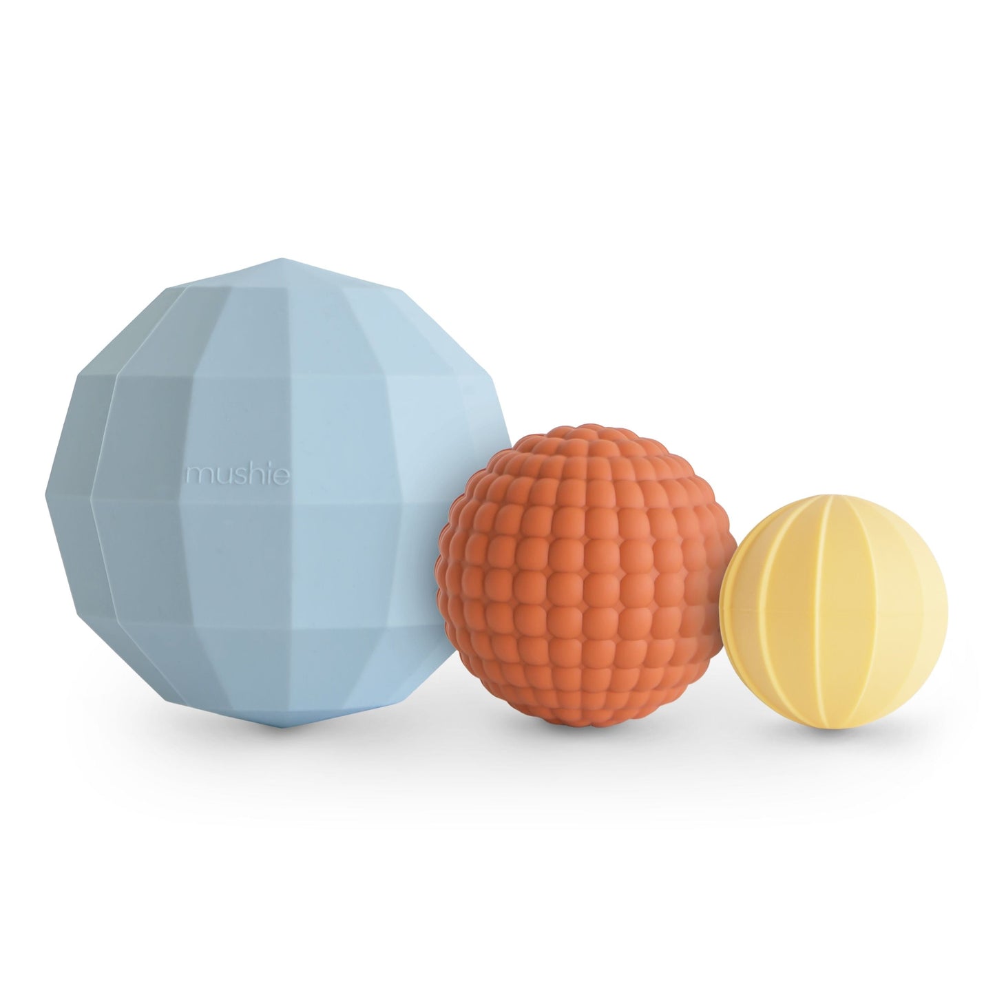 Mushie | Nesting spheres sensory toy | Powder blue