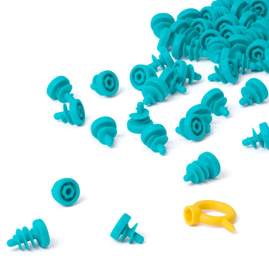 Blauwe Makedo Scru-verbindingen met gele Mini-Tool uit de Starter Kit