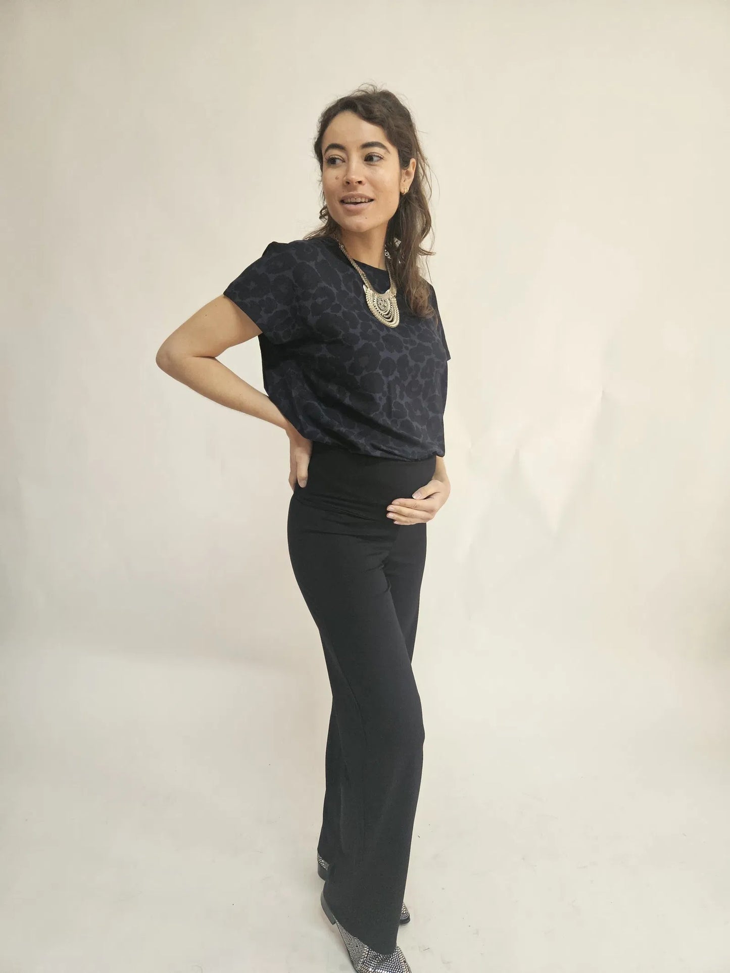 Swan and the people | Wide pants | Black